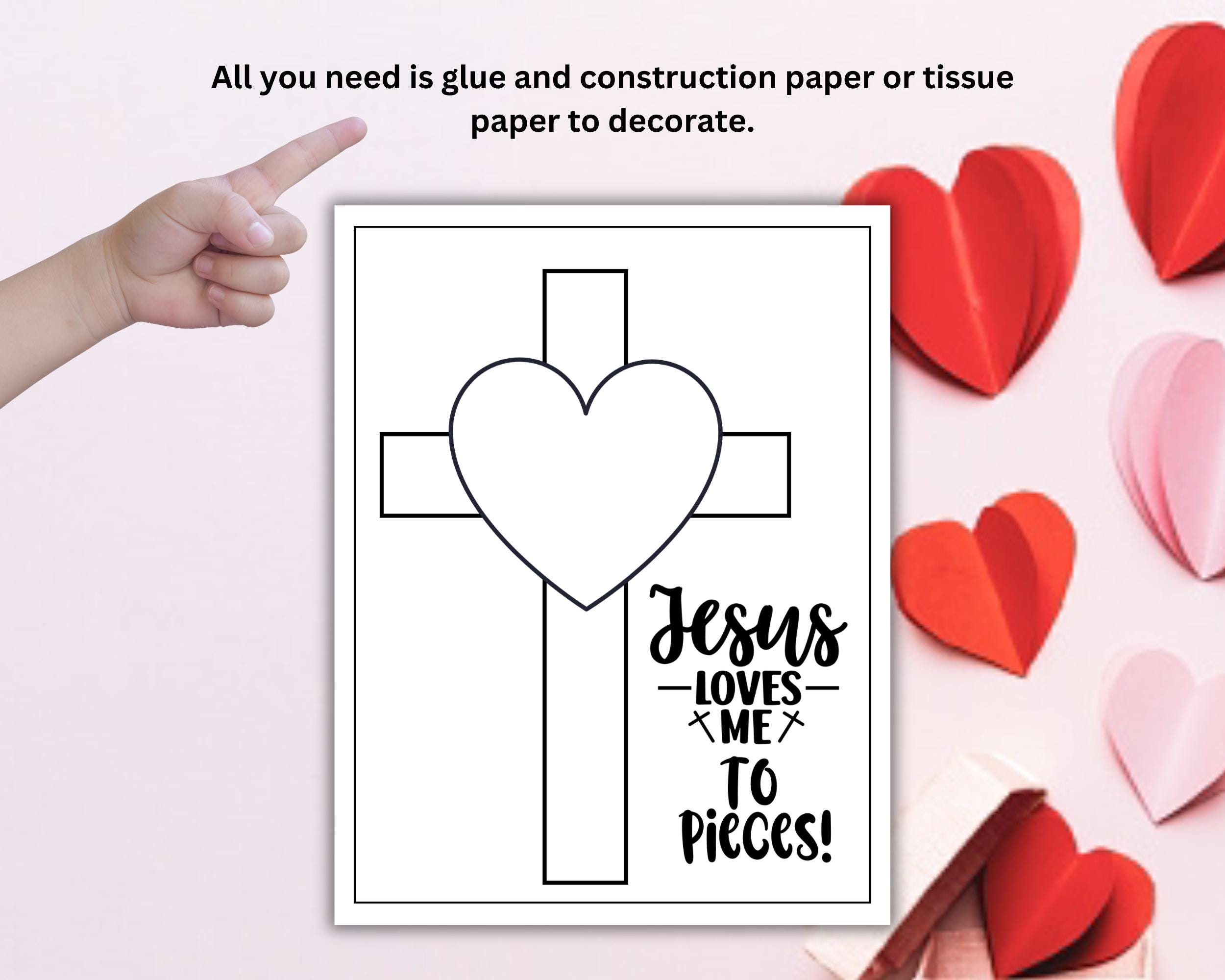 Valentine's Bible Craft Printable, Kids Valentine's Day Activity, Jesus ...