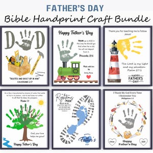 Vatertag Bibel Handwerk, Vatertag Handabdruck Kunst, druckbare Sonntagsschul Aktivität, christliches Geschenk, religiöses Andenken Geschenk Papa Opa