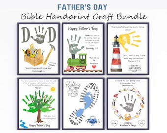 Father's Day Bible Craft, Father's Day Handprint Art, Printable Sunday School Activity, Christian Gift, Religious Keepsake Gift Dad Grandpa