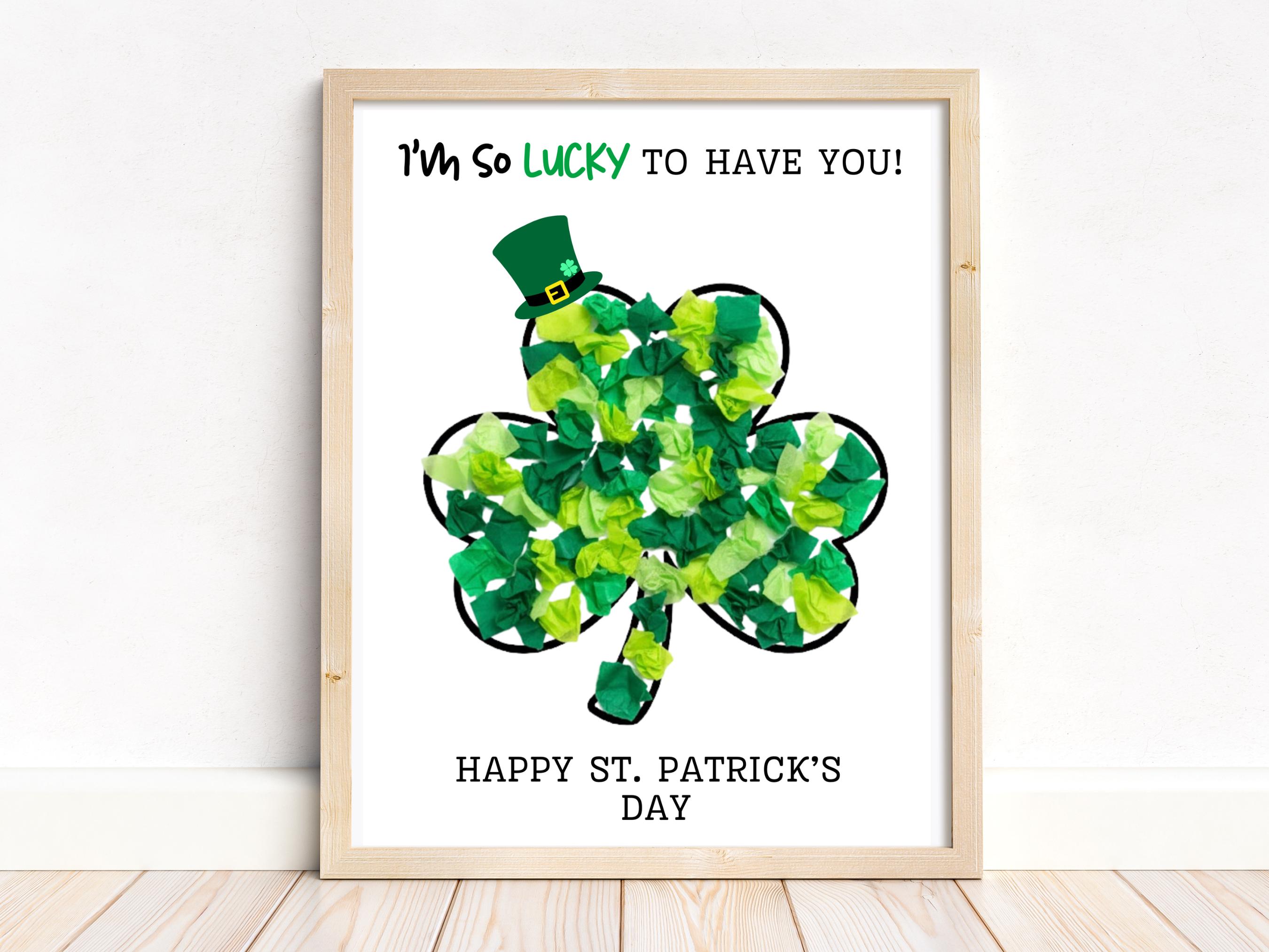 St. Patrick's Day Tissue Paper Craft, Patty's Day Shamrock Tear Art, St ...