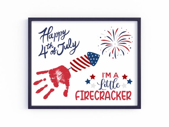 4th of July Handprint Art Craft, Printable 4th of July Activity, Toddler Baby Kids, July 4th Handprint, Keepsake Gift,  Independence Day Art
