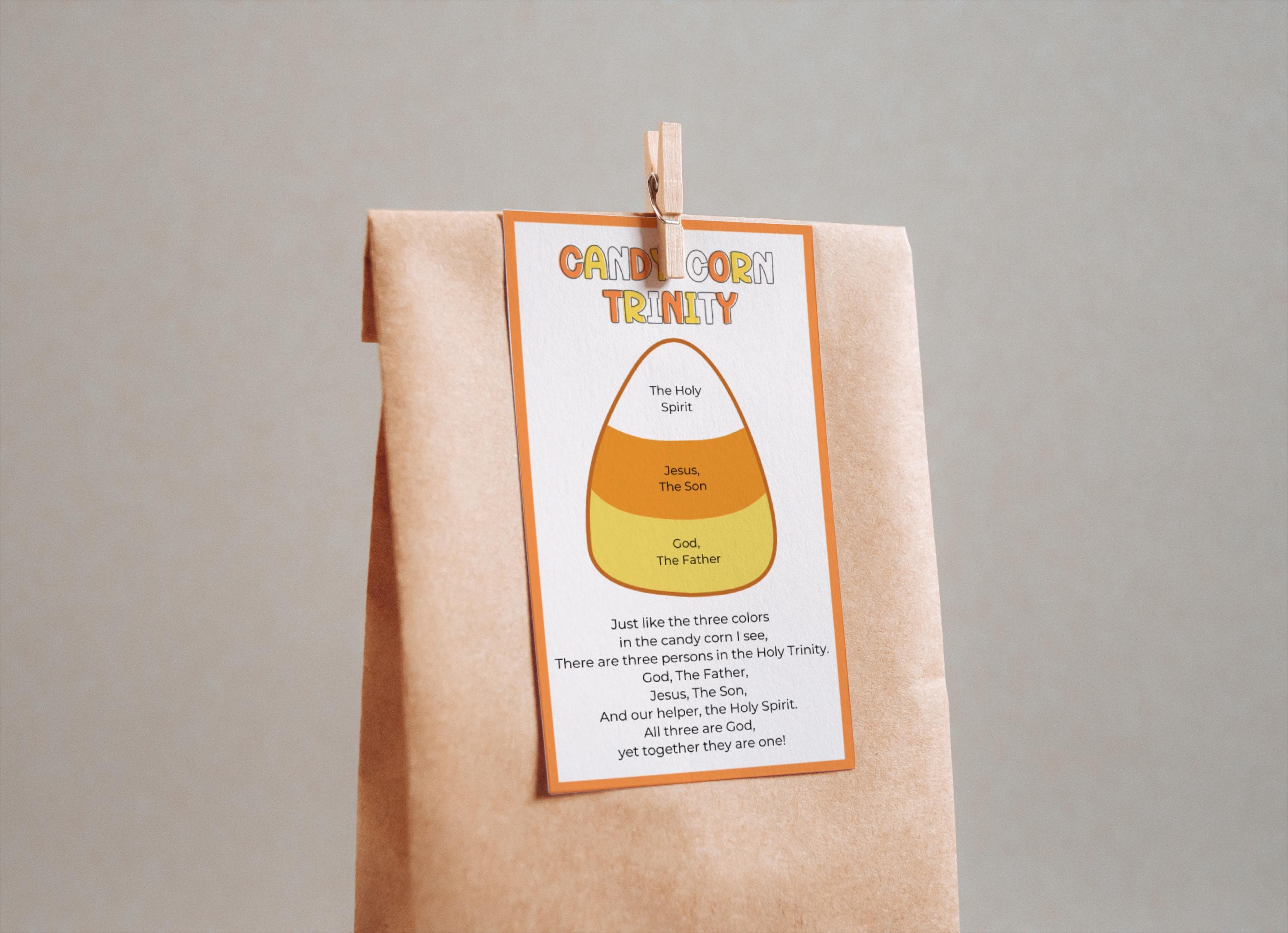 Candy Corn Trinity Tag, Religious Candy Corn Tag, Treat Bag Tag ...
