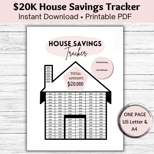 20000 Savings Challenge - Etsy