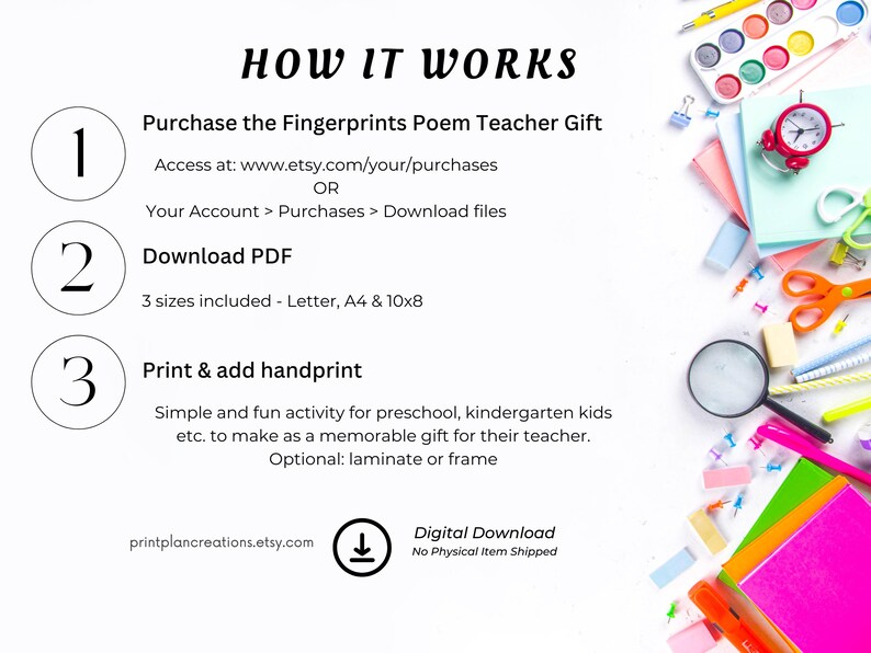 Teacher Appreciation Gift Printable, Handprint Art Craft, End of Year ...