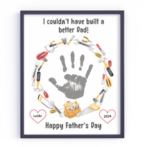 Arte de impressão manual do dia dos pais, papai, papai, vovô, dia dos pais para impressão, artesanato do papai para crianças, bebês, cartão de presente de lembrança