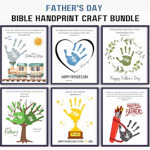 Vaderdag Bijbelambacht, Vaderdag Handafdruk Kunst, Afdrukbare zondagsschoolactiviteit, Christelijk geschenk, Aandenken Cadeau voor papa van kind