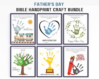 Father&#39;s Day Bible Craft, Father&#39;s Day Handprint Art, Printable Sunday School Activity, Christian Gift, Keepsake Gift For Dad From Kid