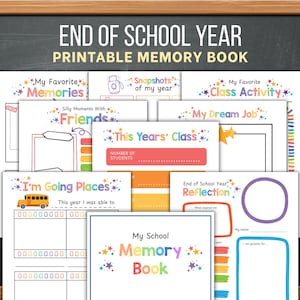 Livro de Memórias do Fim do Ano Letivo, Lembrança Imprimível da Formatura do Jardim de Infância, Atividade para o Último Dia de Aula, Recordações da Turma