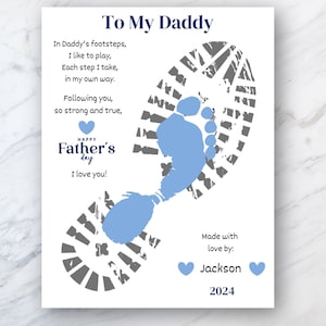 Father's Day Footprint Craft Printable, Handprint Art, Dad Poem Print ...