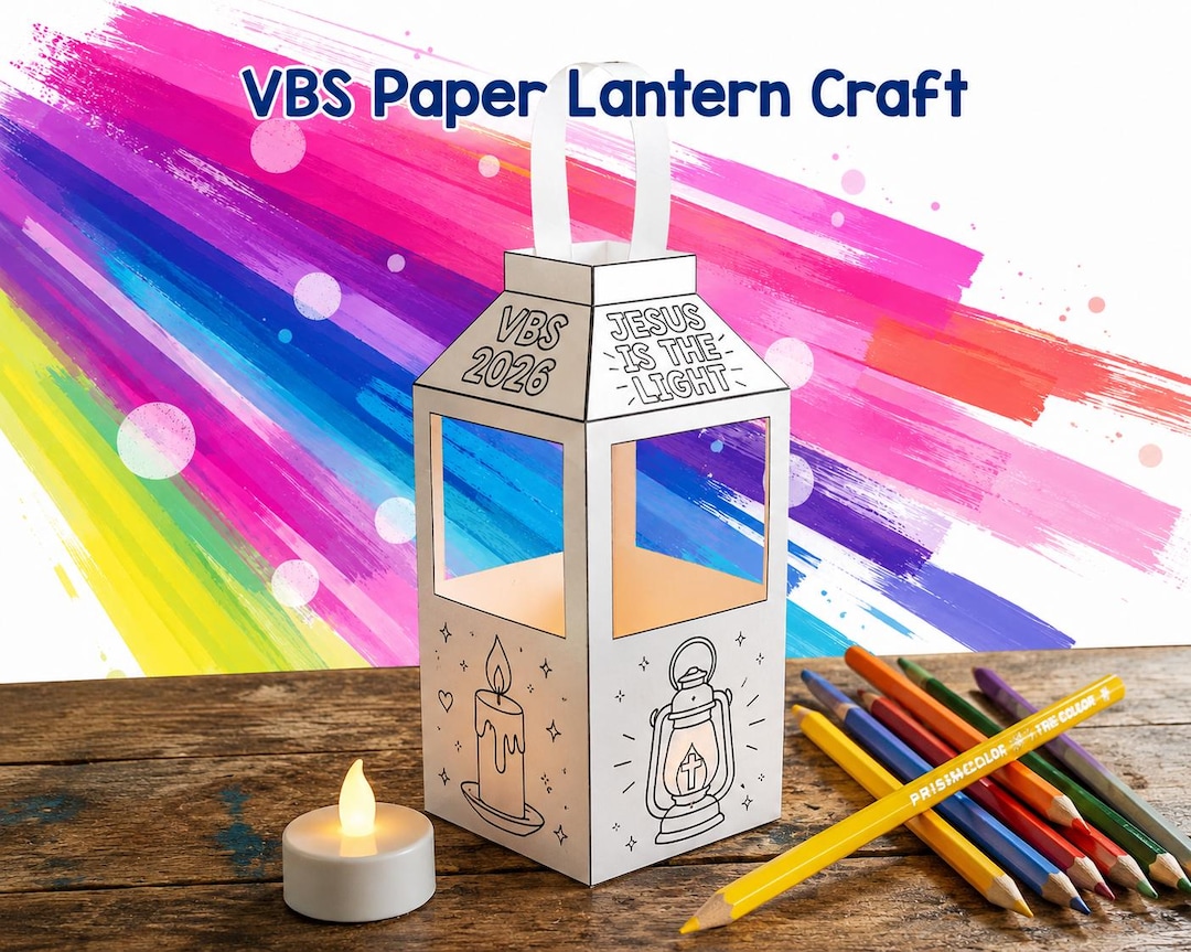 VBS 2026 Lantern Craft Printable, Jesus is the Light Paper Lantern ...