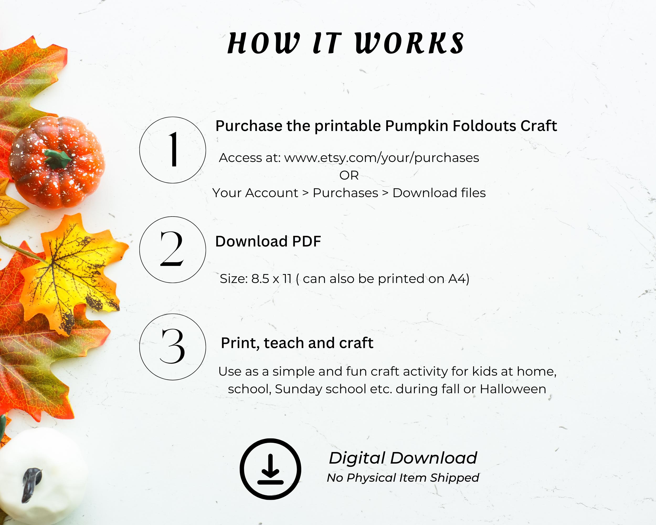 Pumpkin Life Cycle Folding Surprise Paper Craft, Fall Craft Printable ...