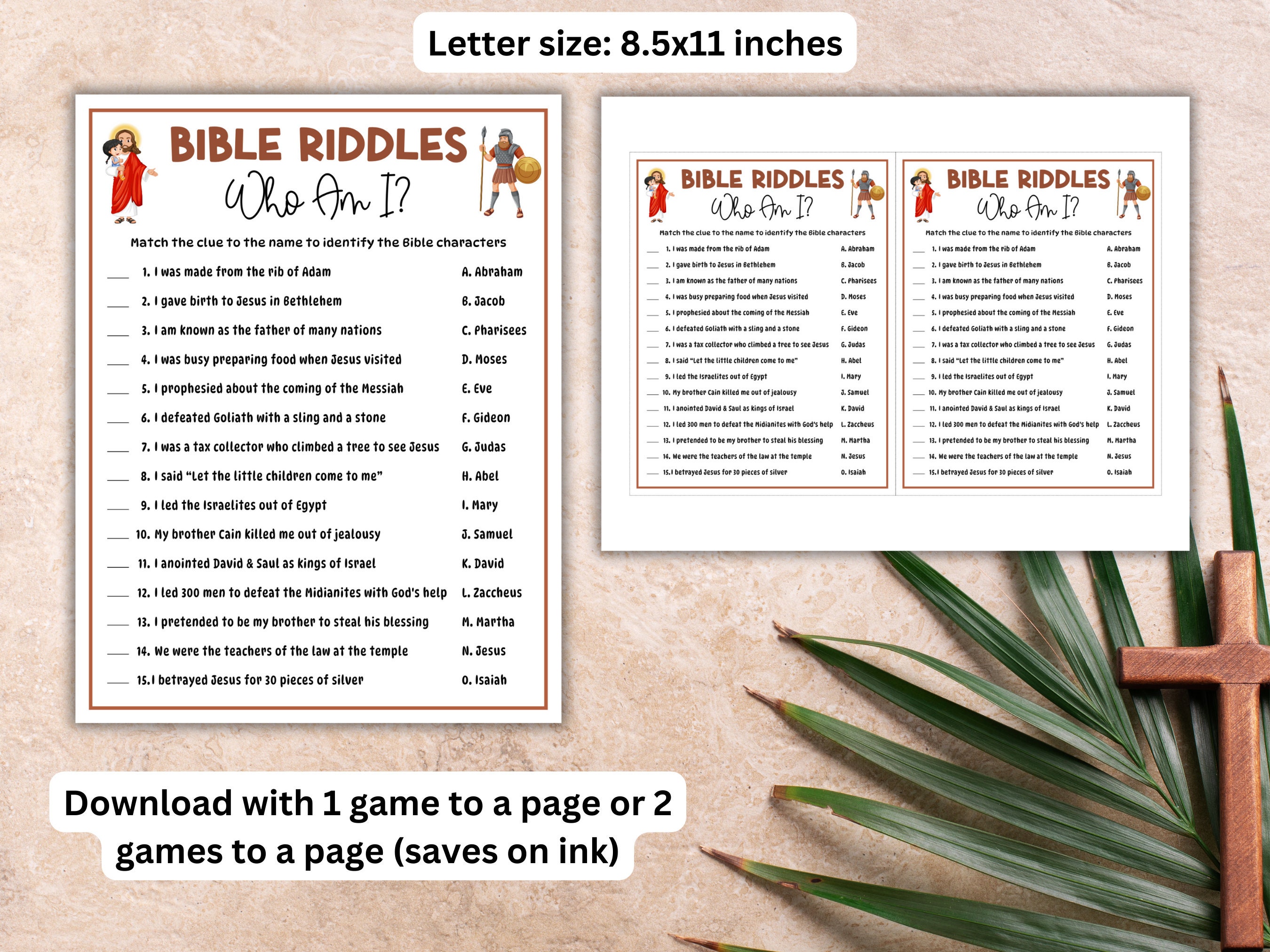 Biblical Kid Riddles Bible Game for Kids & Youth Groups, Bible Riddles, Who Am I Game, Bible ...