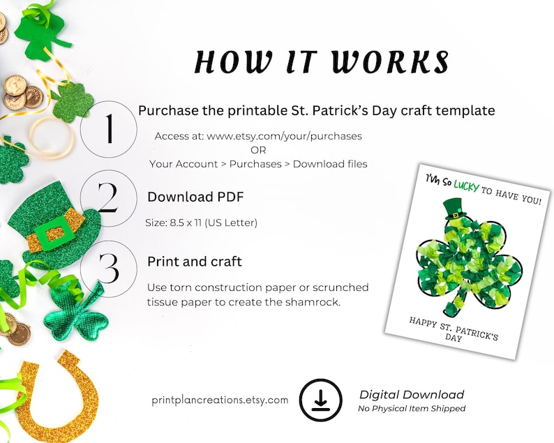 St. Patrick's Day Tissue Paper Craft, Patty's Day Shamrock Tear Art, St ...