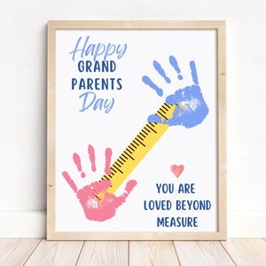 Großeltern Tag Handabdruck Handabdruck Handwerk, Lineal Handabdruck Kunst, geliebt über Maßen, Oma Opa Andenken Geschenk von Enkelkindern, Baby, Kleinkind