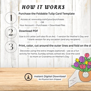 Printable Mother's Day Coloring Card, Homemade Card For Mom Grandma, Kids Home Classroom Activity, Flowers Card Mother's Day Craft image 4