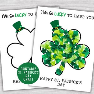 St. Patrick's Day Tissue Paper Craft, Patty's Day Shamrock Tear Art, St Patricks Kids Toddlers Daycare Preschool Kindergarten Activity