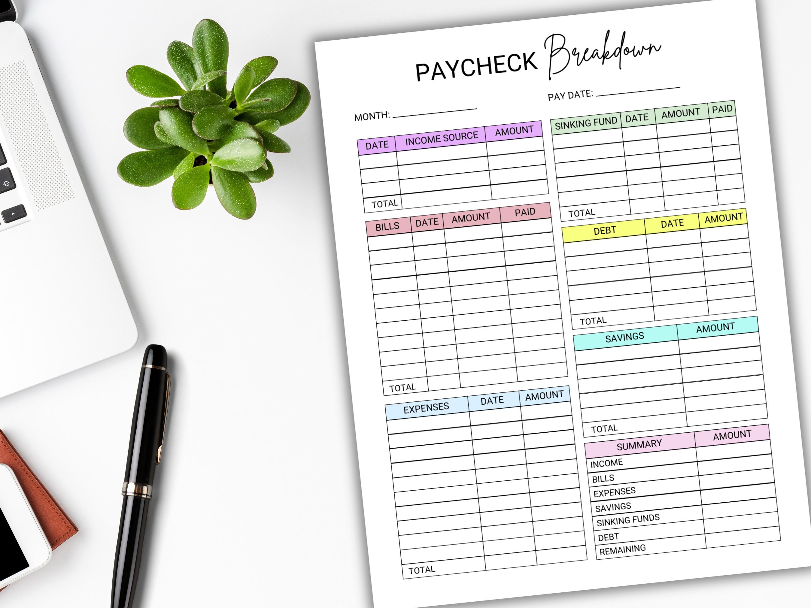 Paycheck Breakdown Template Paycheck Breakdown Printable Budget Paycheck Breakdown Template Paycheck Breakdown Printable Budget