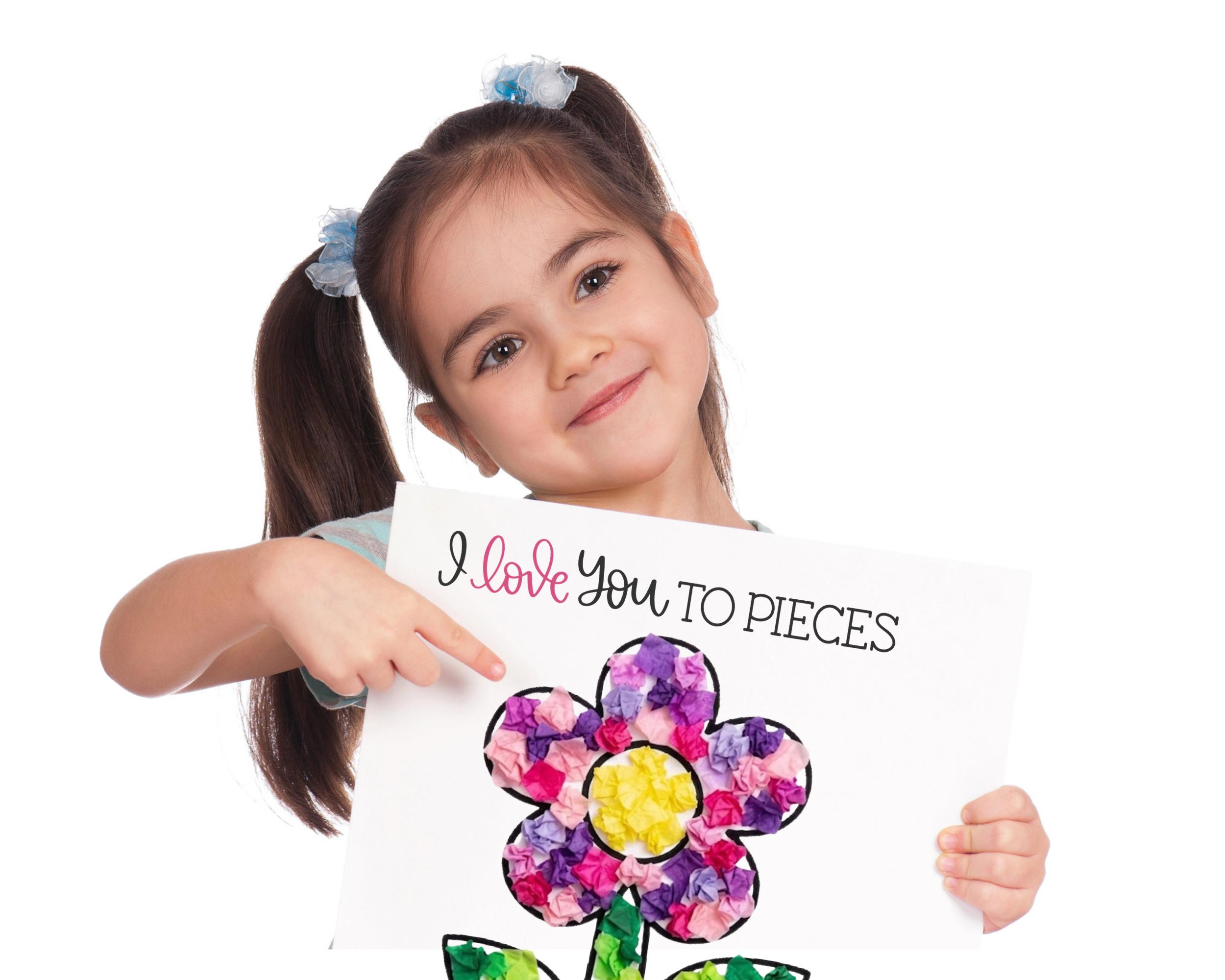 Mother's Day Flower Tissue Paper Craft, Mothers Day Tear Art Card Gift ...