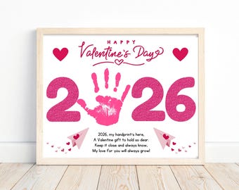 Valentines Handprint Art, 2026 Kids Toddler Handprint Craft, Handprint Poem, Valentine Activity, Handprint Valentines Gift, Memory Keepsake