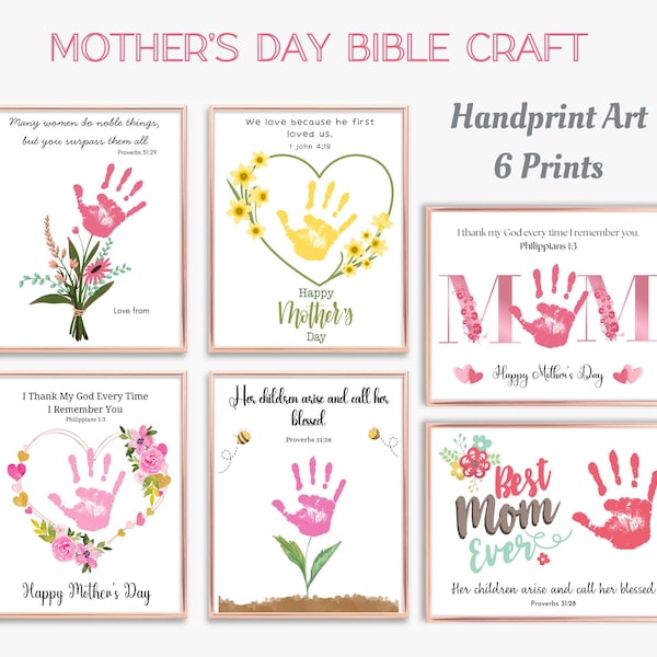 Mothers Day Handprint Art - Etsy