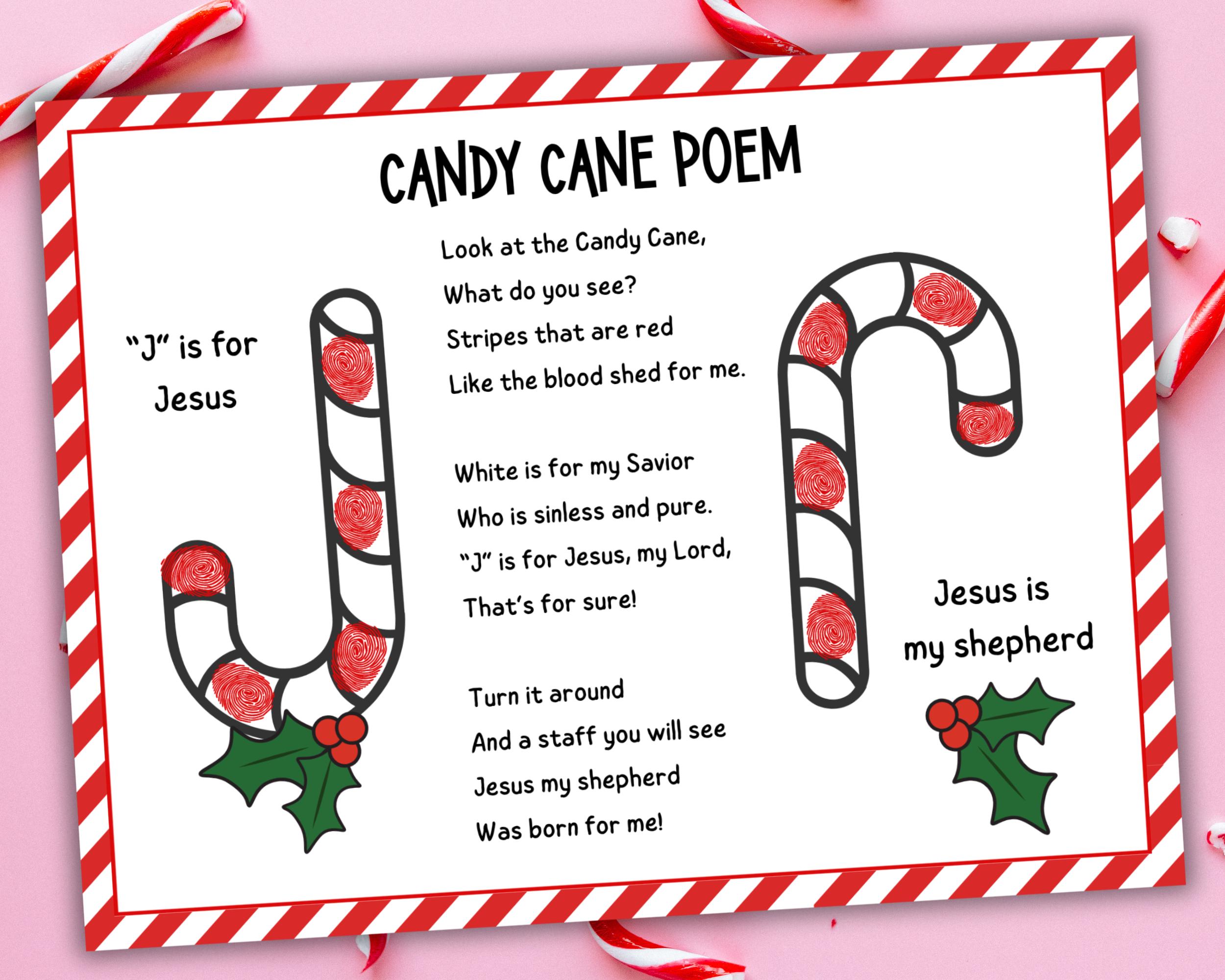 40 Candy Cane Crafts Kids Will Love 11 Candy Cane Poem Thumbprint Art, Legend Of The Candy Cane Bible…