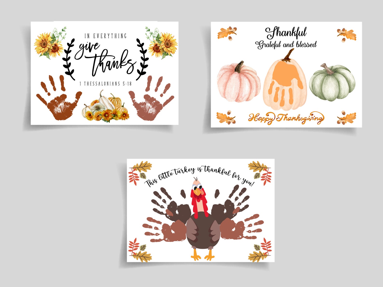 Thanksgiving Handprint Art Bundle, Handprint Craft, Printable, Turkey ...