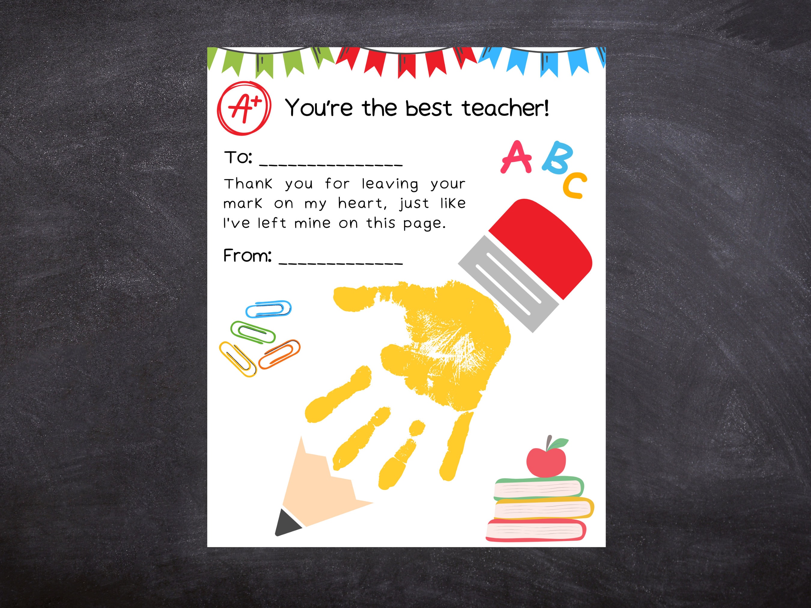 Teacher Appreciation Printable Handprint Art, Teacher Appreciation Week ...
