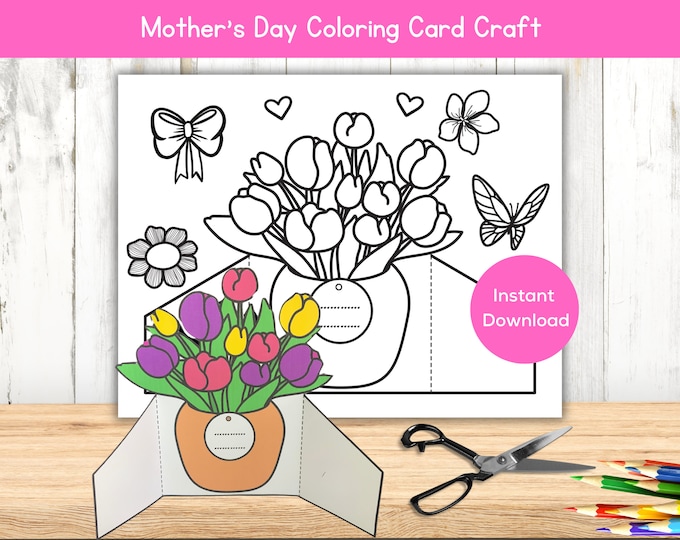 Mothers Day Card Printable, Mothers Day Coloring Card, Craft Classroom ...