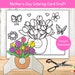 Printable Mother's Day Coloring Card, Homemade Card for Mom Grandma ...