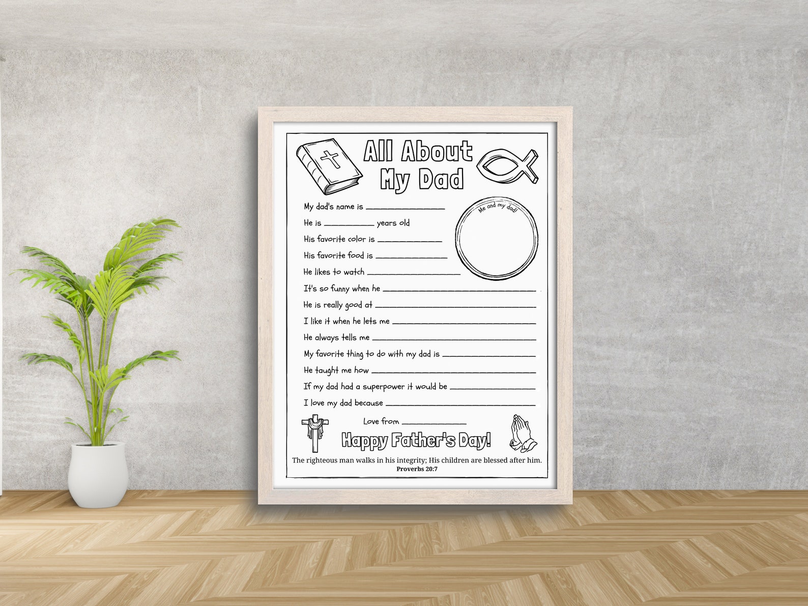 Father's Day Bible Craft, All About My Dad Printable Questionnaire ...