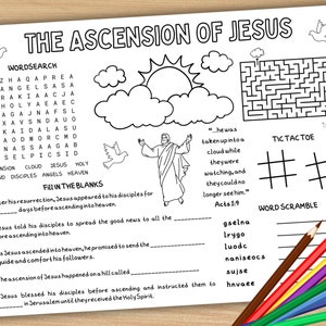 Ascension of Jesus Activity Placemat, Ascension Day Coloring Page for ...