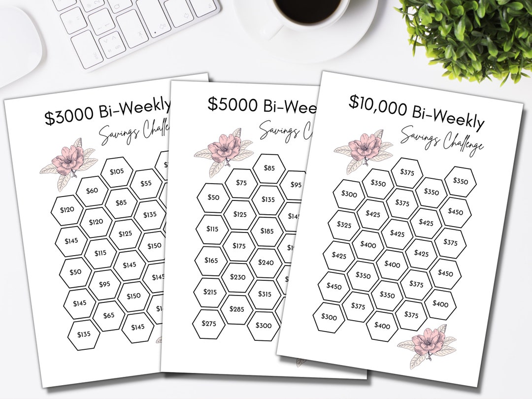 Bi-weekly Savings Challenge, Printable, Bundle, Money Challenge, Biweekly, Savings Plan, Save ...