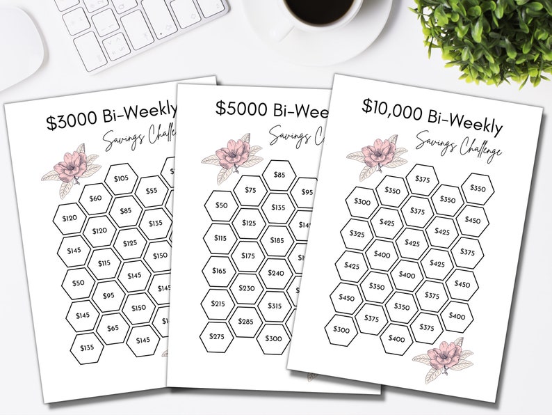 Bi-weekly Savings Challenge Printable Bundle Money - Etsy