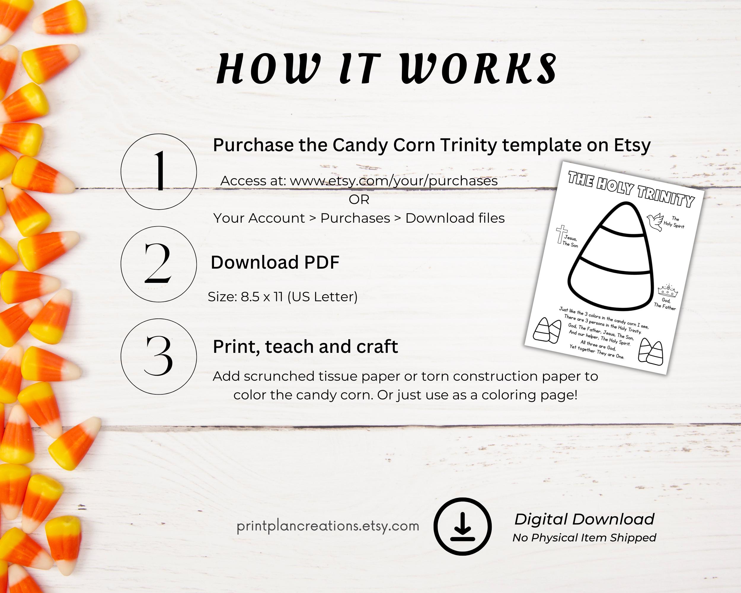 Candy Corn Trinity Tissue Paper Art, Fall Torn Paper Craft for Kids ...