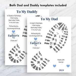 Father's Day Footprint Craft Printable, Handprint Art, Dad Poem Print ...