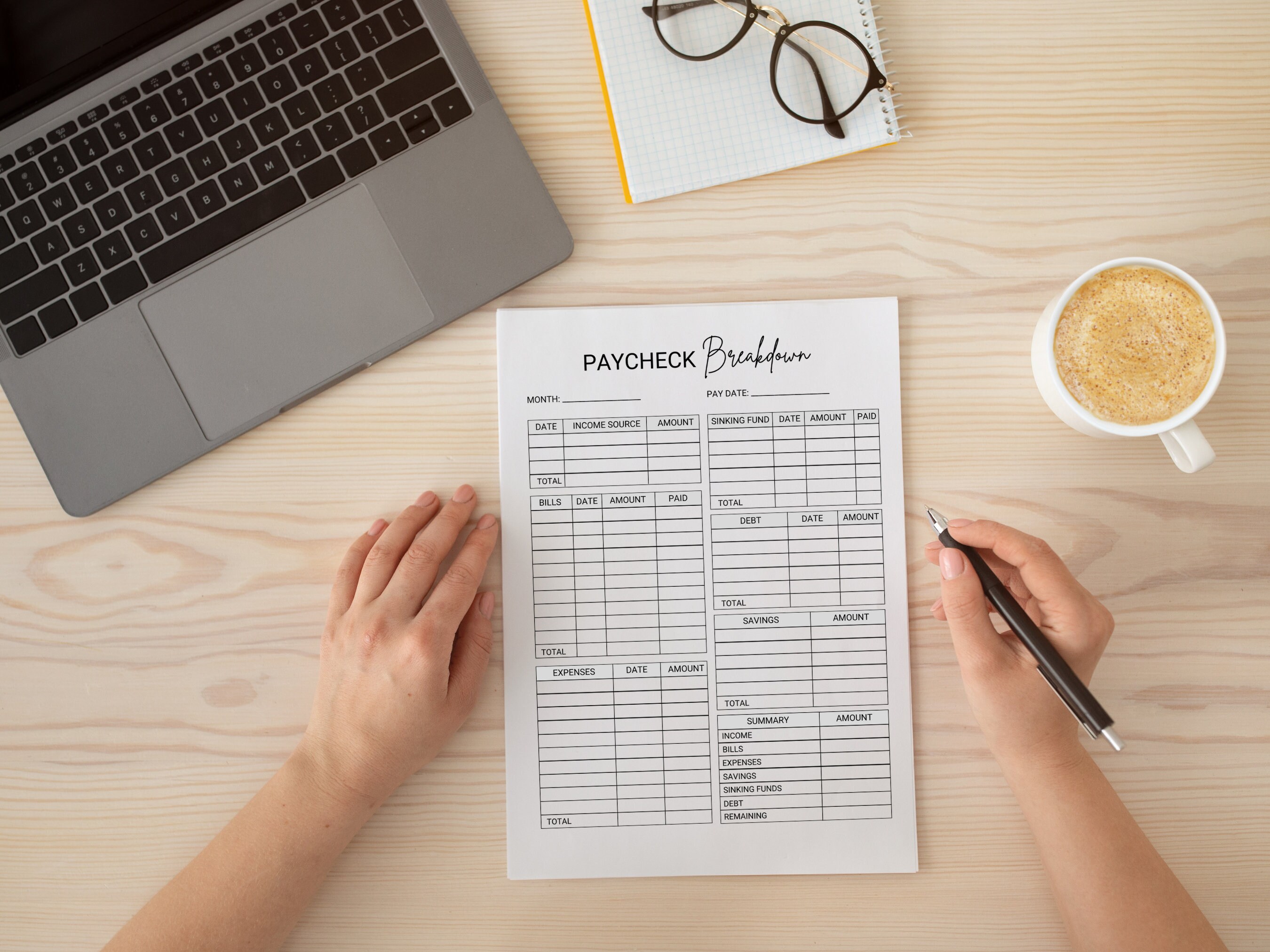 Paycheck Breakdown Template Paycheck Breakdown Printable Budget Paycheck Breakdown Template Paycheck Breakdown Printable Budget