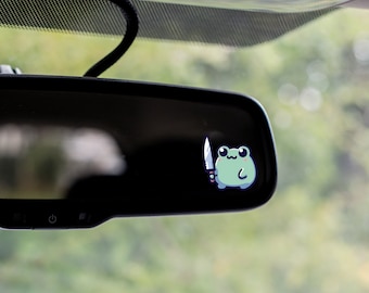 Meme Frog Mirror Peeker Rear View Cute Quality Sticker Funny Decal Accessories adorable froggy