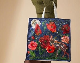 Feiler Germany Vintage Velveteen Tapestry Look Large Tote Bag - Etsy