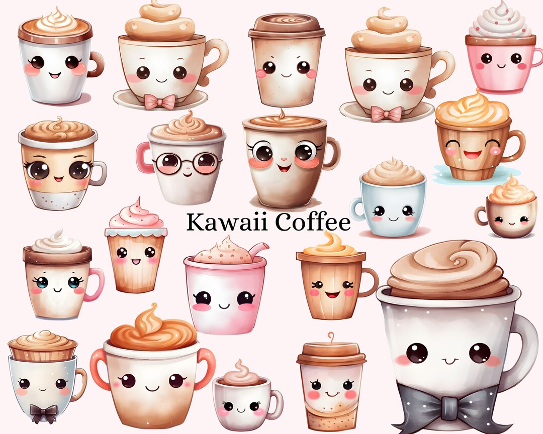 Kawaii Coffee Clipart, Cute Coffee Shop, Coffee Graphics, Coffee Lovers ...