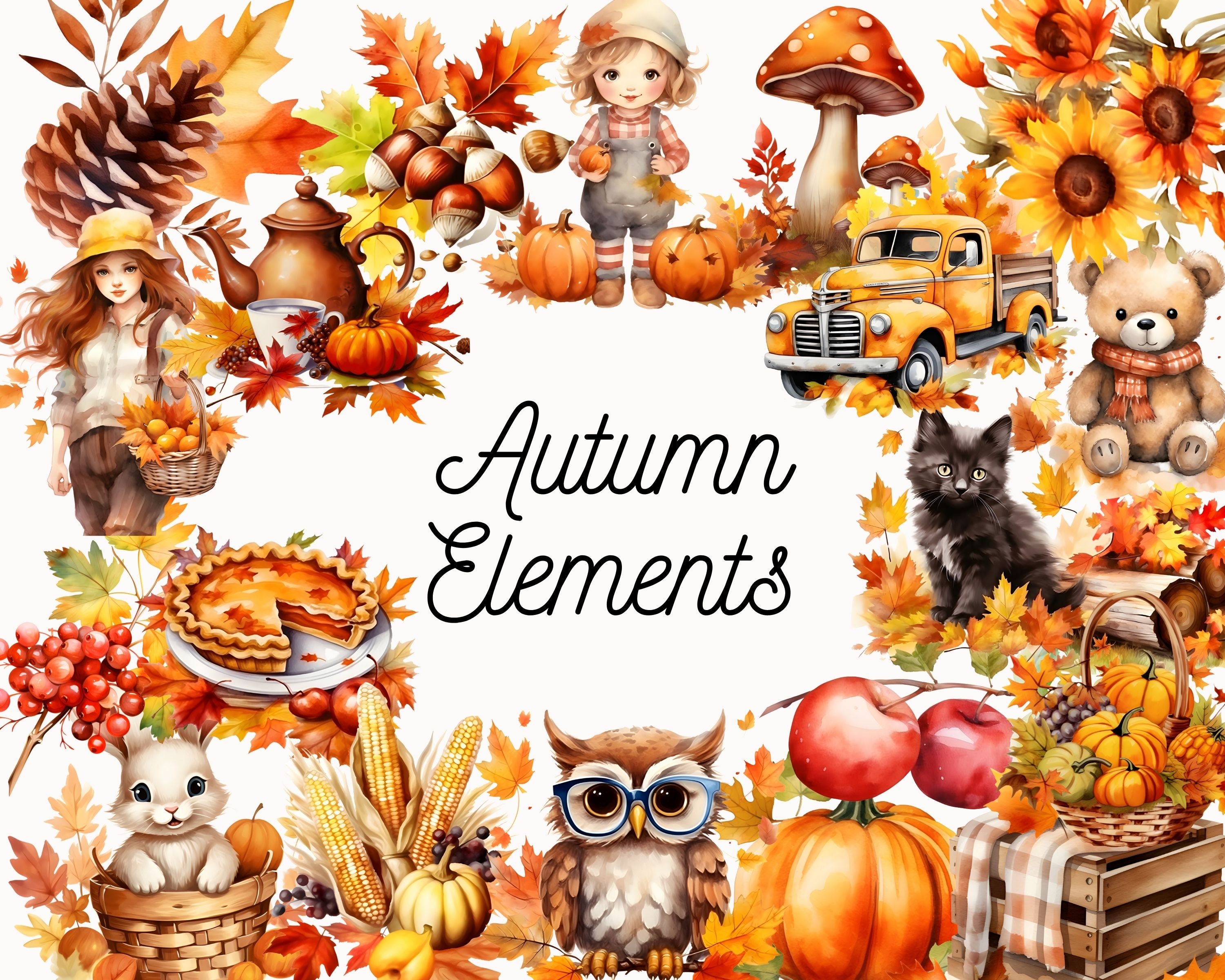 Cute Autumn Clipart -  UK