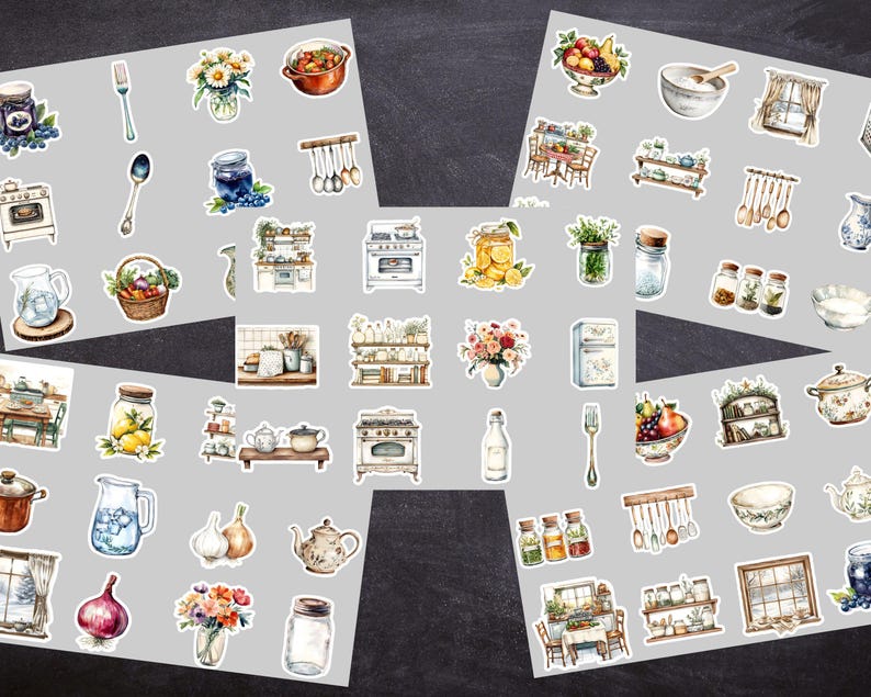 Kitchen Items Fussy Cuts, Coking Scrapbooking, Baking Clipart, Kitchen