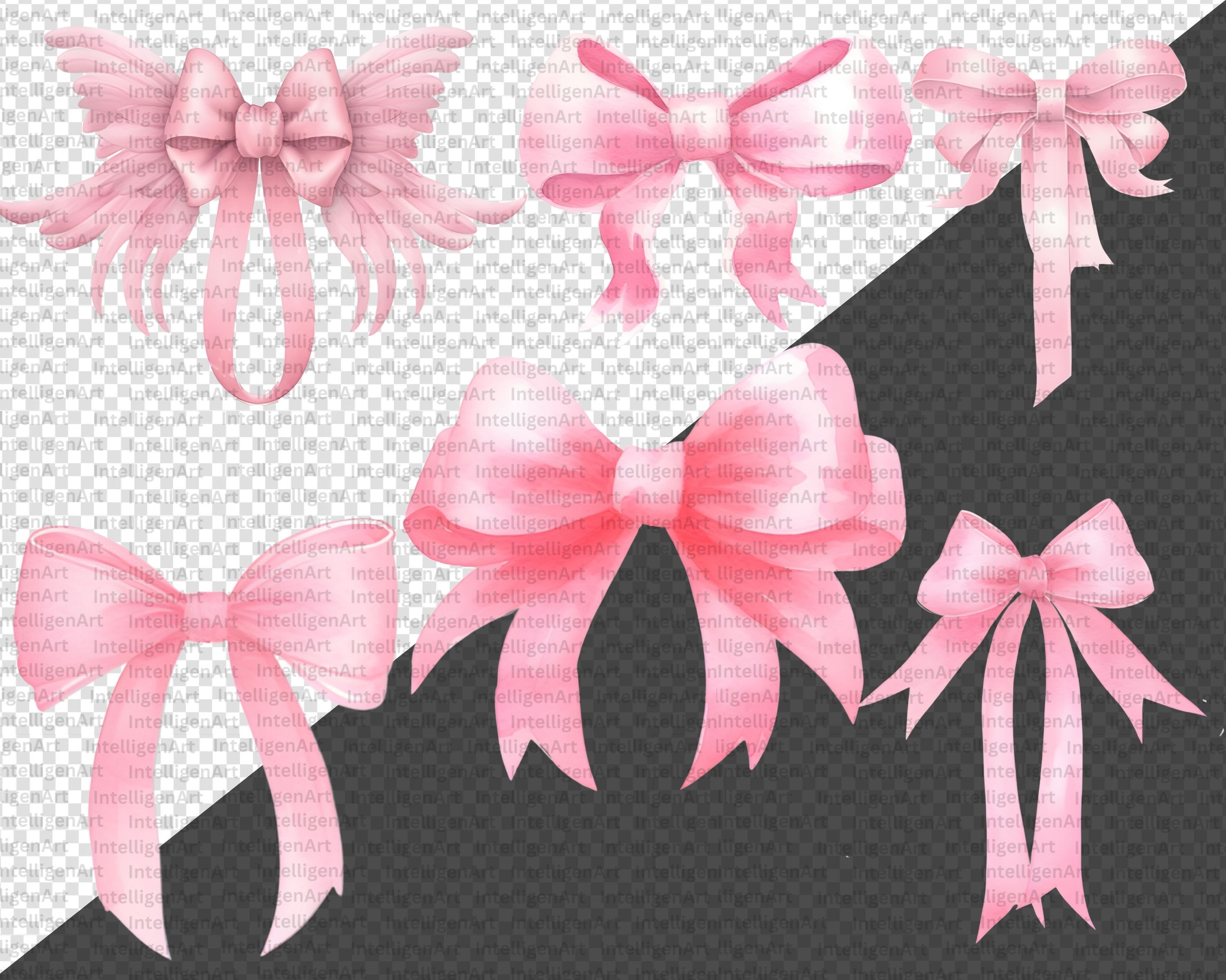 Collection pastel colors silk bows Royalty Free Vector Image