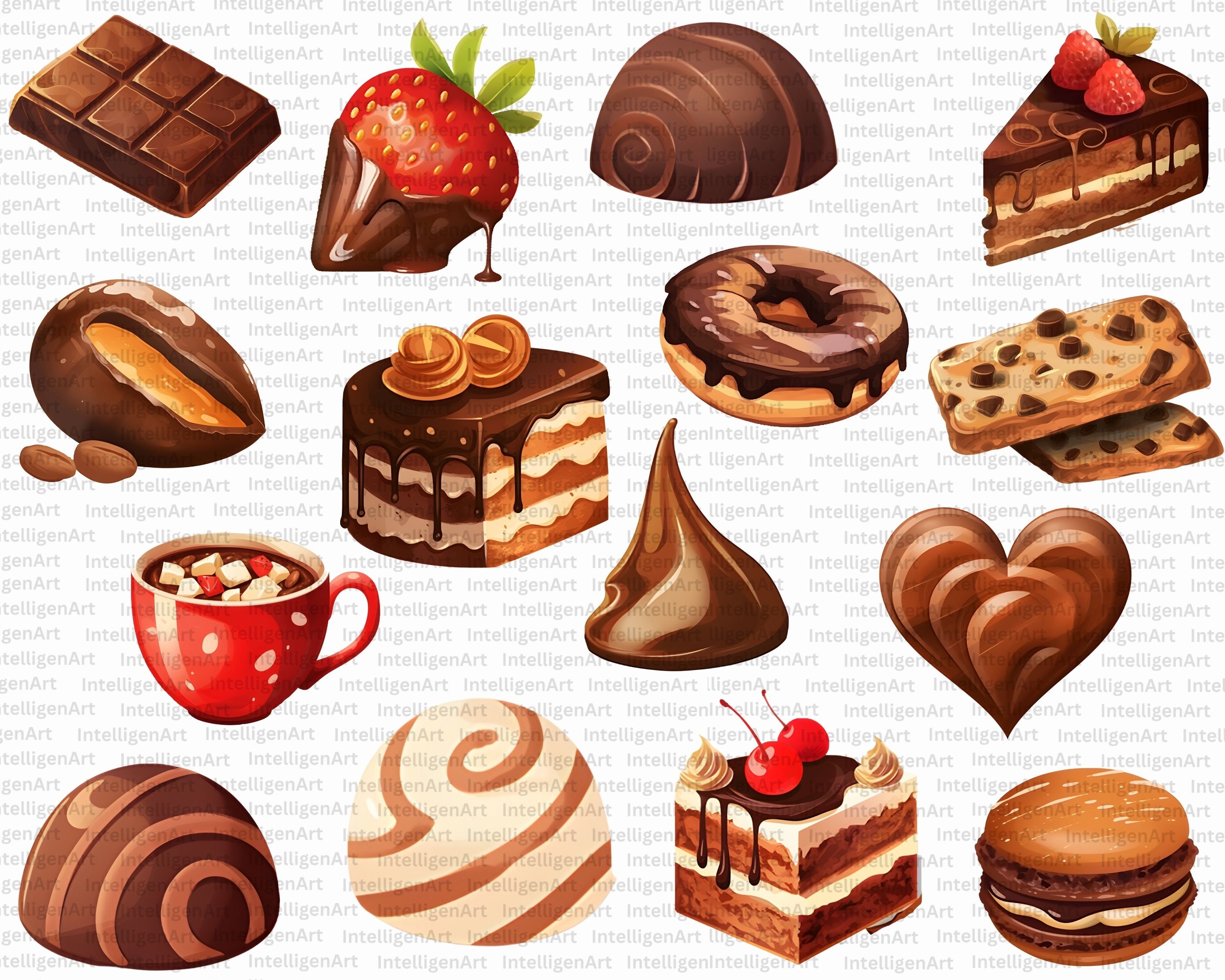 Chocolate Clipart Sweet Treats Clipart Chocolate Dessert - Etsy