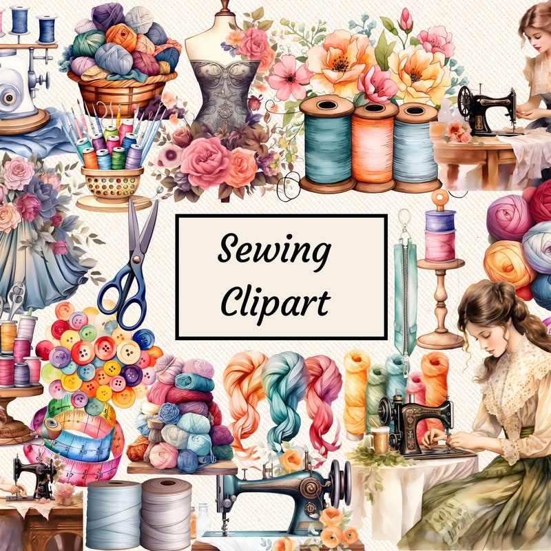 Sewing Clipart - Etsy