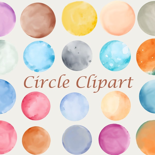 100+ Watercolor Circle Clipart - Frame Clipart, Watercolor Dot Clipart, Colorful Circle Clipart, Valentine Clip Arts, Circle Shape Clipart