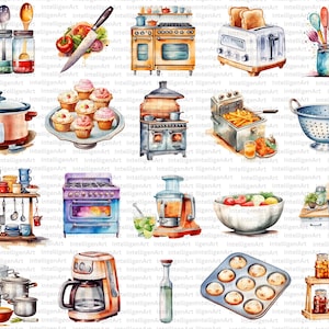 Kitchen Clipart, 200 Cooking PNG, Rustic Cooking Clipart, Baking Clipart, Kitchen Utensils Clipart, Bakery Food Clipart, Junk Journal PNG image 7