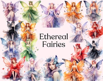 Ethereal Fairies Clipart - Butterfly Fairy Clipart | Fairies With Wings | Magical Fairy Clipart Bundle | Fairy Clipart | Instant Download