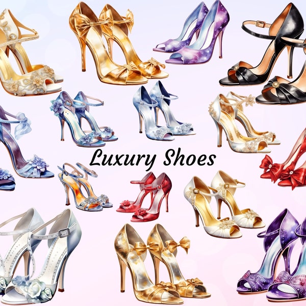 Luxury Shoes Clipart, Fashion Clipart, High Heels PNG, Boss Girl Illustrations, Women Shoes Clipart, Fashionable Shoes, Wedding Shoes PNG