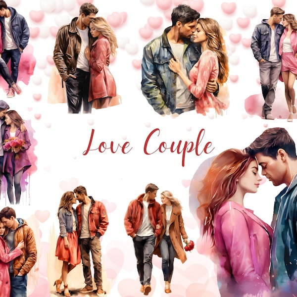 Love Couple Clipart, Valentine Couple Clipart, Romantic Couples Clipart, Romantic Relationship, Couples Valentine Card, Commercial Use PNG