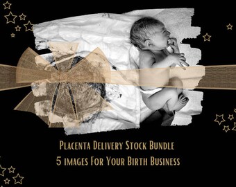 5 Pack Placenta Delivery Birth Stock Photos + Licence. Doulas, Midwives, Birth Workers - For Birth Businesses, Birth Ed and Social Media